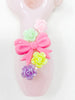 Pink Colorful Daisies Glass Hand Pipe