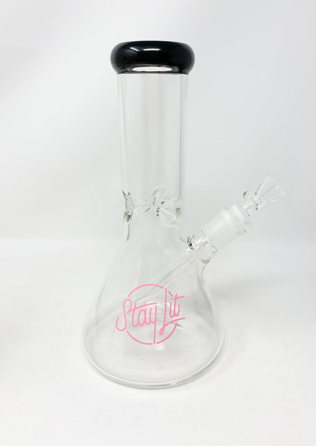 Pink StayLit 10in Beaker Glass Water Pipe/Bong