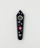 Black Obsidian Crystal Hand Pipe Pink Leaf Swarovski