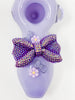 Purple Daisies Bow Glass Hand Pipe