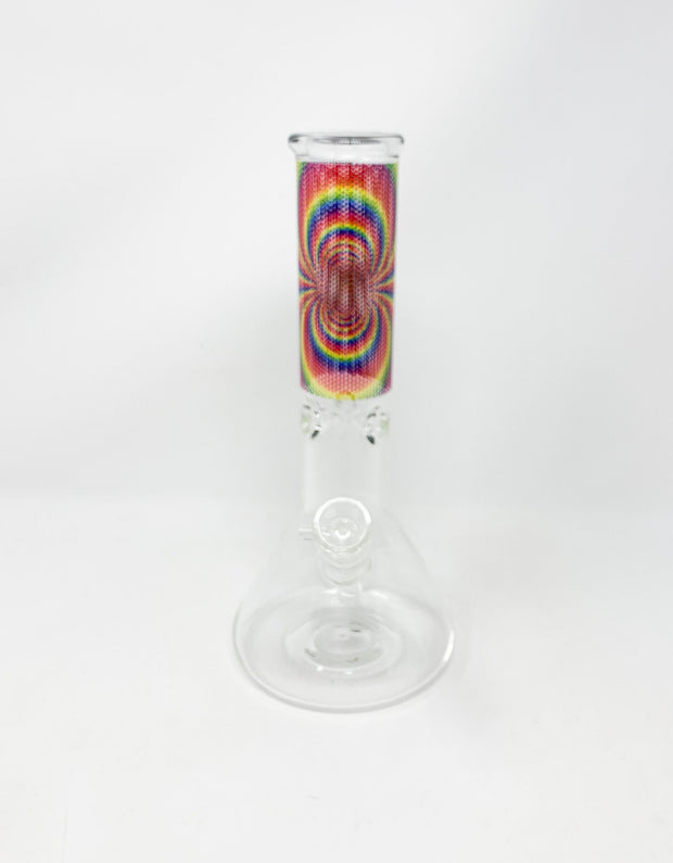 Rainbow Swirl Beaker Glass Water Pipe/Bong