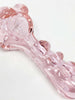 Clear Glass Pink Swirls with Pink Knuckles Glass Hand Pipe