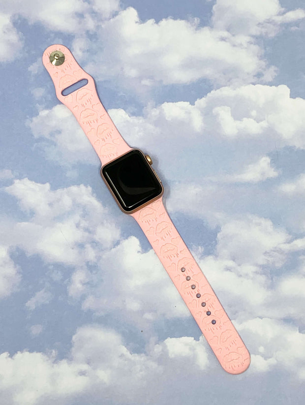 Lip Drip Hearts Engraved Silicone Apple Watch Band