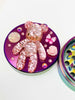 Rainbow Herb Grinder BearBrick Glitter Custom 4 Piece 55mm W/ Cleaning Tool