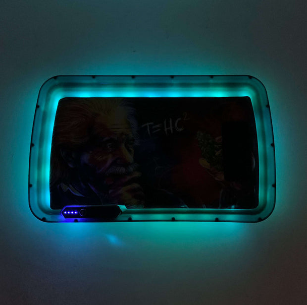 Einstein T=HC2  LED Rolling Tray Featuring 7 Colors and Party Mode