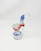 Red White and Blue Swirl Bubbler Glass Hand Pipe