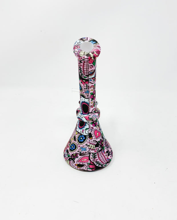 Day of the Dead Paisley Silicone Water Pipe/Bong