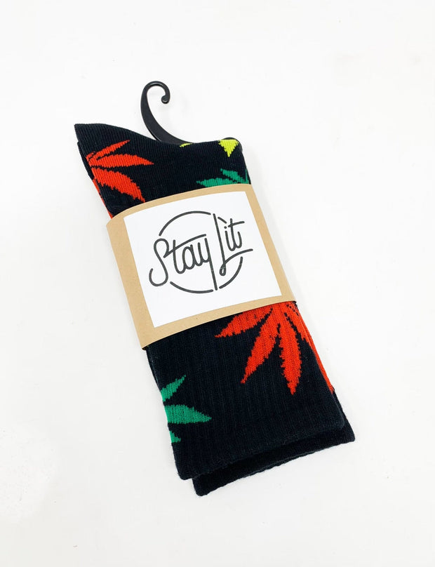 StayLit Weed Leaf Socks