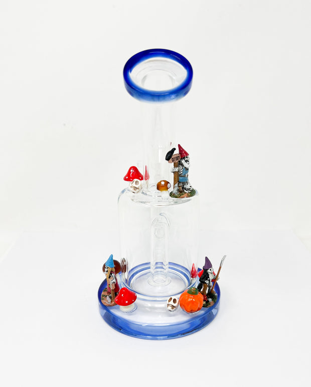 Evil Gnomes Bent Neck Glass Water Pipe/Rig
