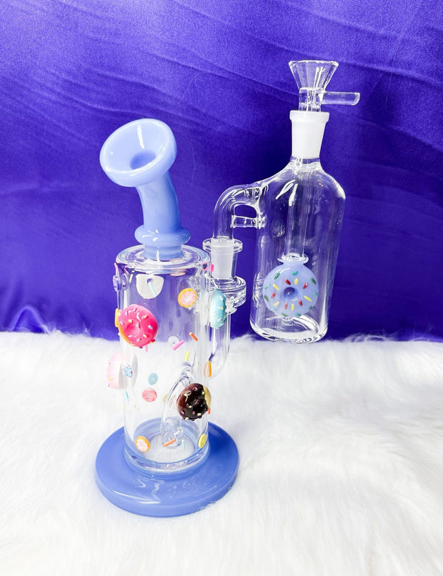 Delicious Donut Bent Neck Glass Water Pipe/Dab Rig