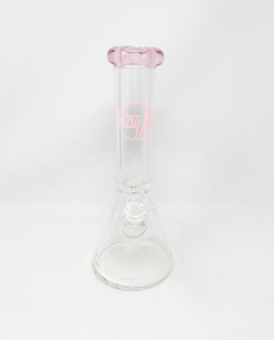 Pink StayLit Glow In The Dark 12in Beaker Glass Water Pipe/Bong