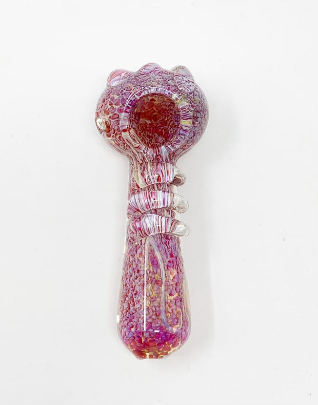 Red Coral Knuckle Glass Hand Pipe