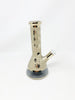 Gold Metallic Weed Leaves Beaker Glass Water Pipe 8.5in Bong
