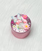 Pink Mushroom Butterfly Grinder Swarovski Crystal Spice Grinder 4 Piece 55mm W/ Cleaning Tool