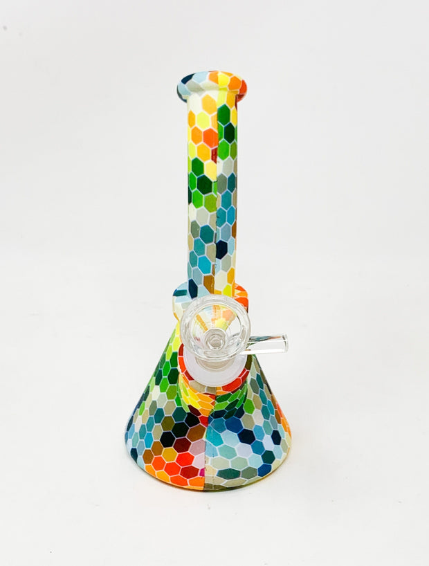 Rainbow Honeycomb Silicone Water Pipe/Bong