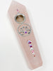 Rose Quartz Crystal Hand Pipe Lotus Flower