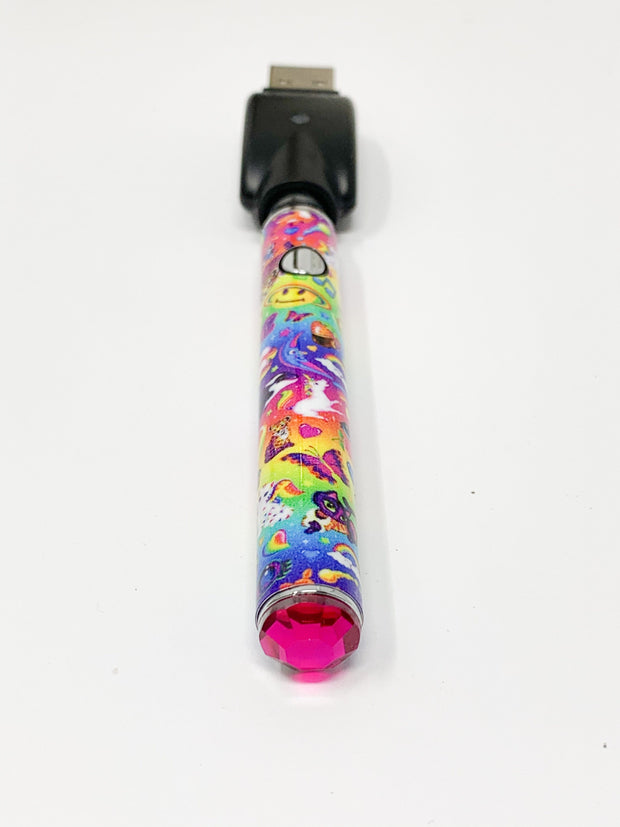 510 Threaded Battery Rainbow Cats Fuchsia Rhinestone Starter Kit