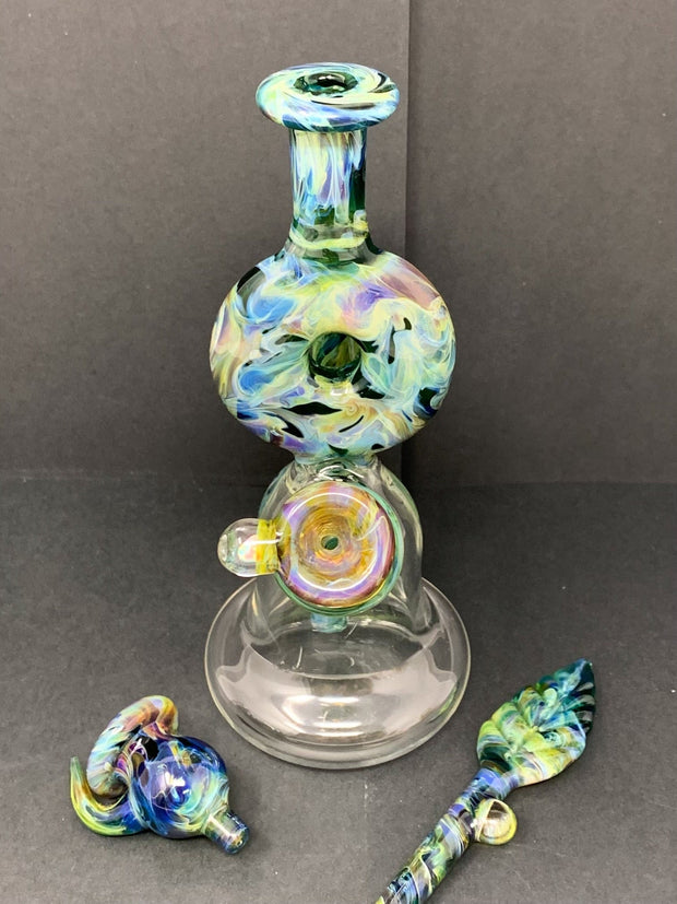 2KGlassWorks Donut Sphere Chaos Horn Heady Glass Water Pipe/Dab Rig