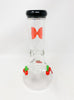 StayLit Cherries Red Bow Crystal 10in Beaker Glass Water Pipe/Bong