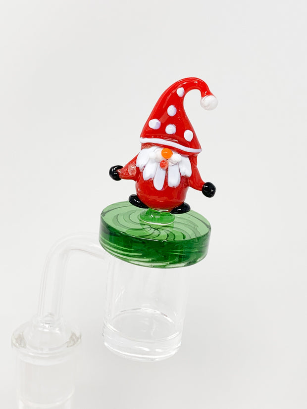 Santa Ho Ho Ho Bent Neck Glass Water Hand Pipe/Dab Rig Gift Set