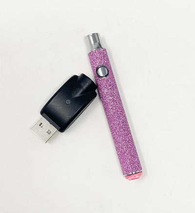 510 Threaded Battery Light Pink Glitter Pink Crystal Starter Kit