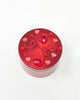 Red Love Herb Grinder Swarovski Crystal Spice Grinder 4 Piece 55mm W/ Cleaning Tool
