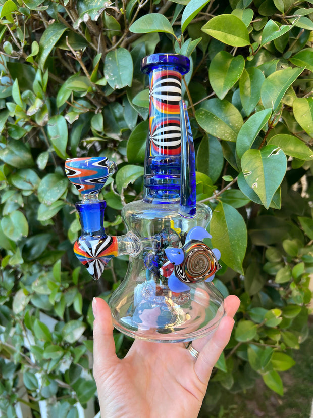 Under The Sea Turtle Wig Wag Glass Water Pipe/Dab Rig