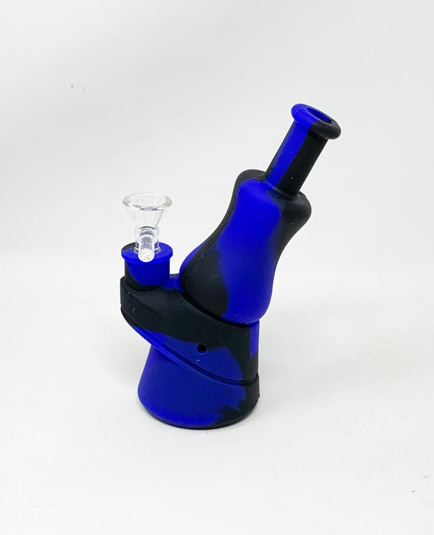 Blue Black Camo Silicone Water Pipe/Bong