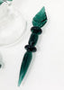 2KGlassWorks Emerald Green Horn Heady Glass Water Pipe/Dab Rig