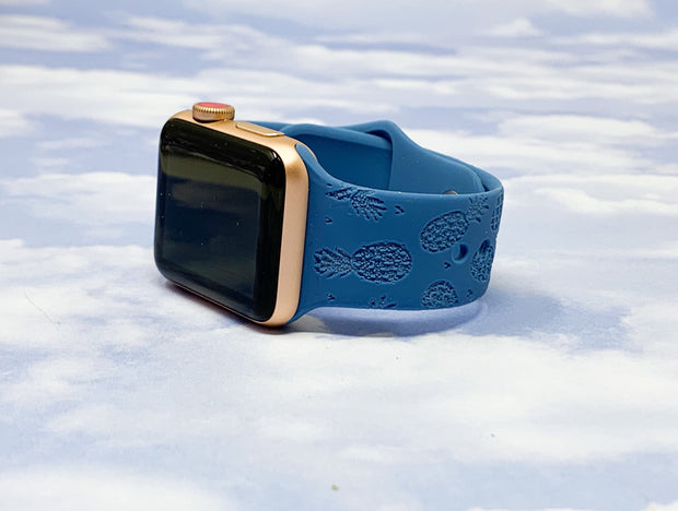 Pineapples Engraved Silicone Apple Watch Band