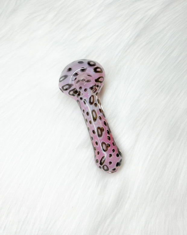 Pink Leopard Glass Hand Pipe
