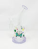 Purple Peace Love Bent Neck Glass Water Pipe/Rig