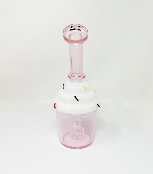 Pink Cupcake Glass Water Pipe/Dab Rig