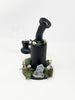 Skull Graveyard Matte Black Bent Neck Glass Water Hand Pipe/Dab Rig