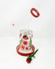 Red Dried Floral Glass Water Pipe/Rig