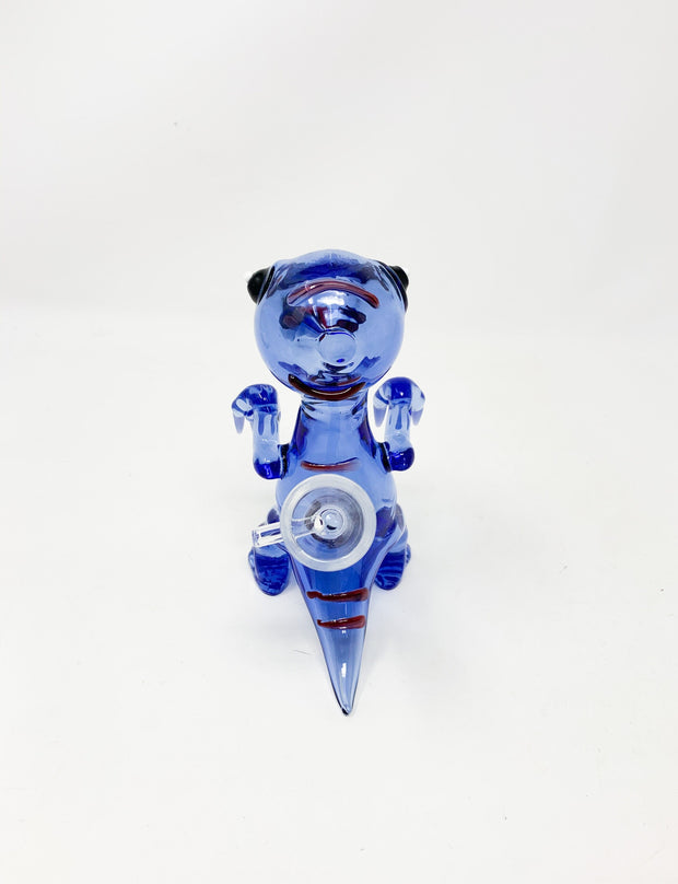 6.5in Blue Dinosaur T-Rex Glass Hand Pipe/Bong