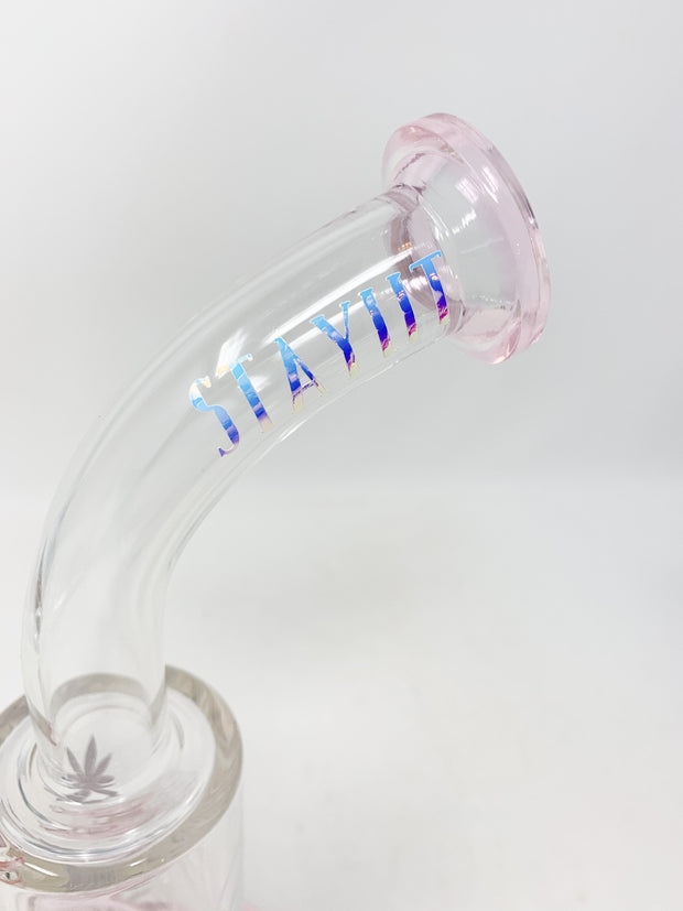 StayLit Opal Holographic Pink and Transparent Bent Neck Glass