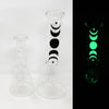 Glow In The Dark Crescent Moon Beaker Glass Water Pipe/Bong