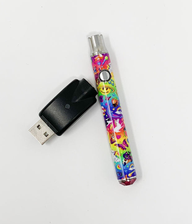 510 Threaded Battery Rainbow Cats Fuchsia Rhinestone Starter Kit