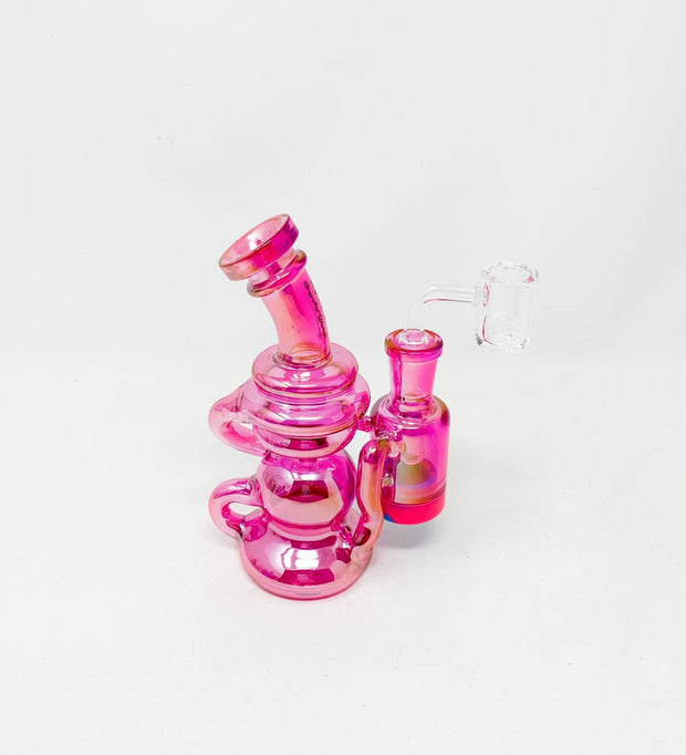 Crystal Glass Iridescent Reclaimer Recycler Glass Water Pipe/Dab Rig