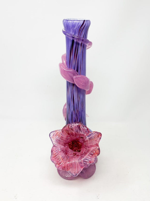 Noble Glass Lavender Spotted Pink Flower Flower Heady Glass Water Pipe/Bong