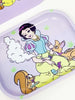 Stoner White Princess Magnetic Lid Metal Rolling Tray