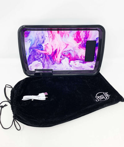 Purple Pink Marble LED Rolling Tray Featuring 7 Colors and Party Mode