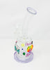 Purple Peace Love Bent Neck Glass Water Pipe/Rig
