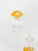 Yellow Mushroom Bent Neck Glass Water Hand Pipe/Dab Rig