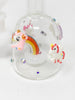 6.5in Red Rainbow Unicorn Rhinestone Glass Hand Pipe/Bong/Dab Rig