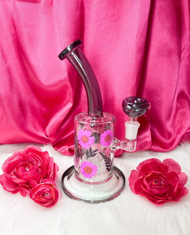 Smoky Rig Black Dab Rig Pink Dried Floral For Sale|StayLit Design