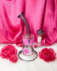 Smoky Pink Dried Floral Glass Water Pipe/Dab Rig