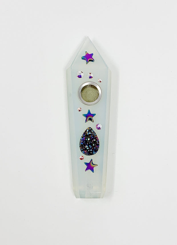 Opal Crystal Hand Pipe Stars Multi Color Druzy Swarovski Crystal