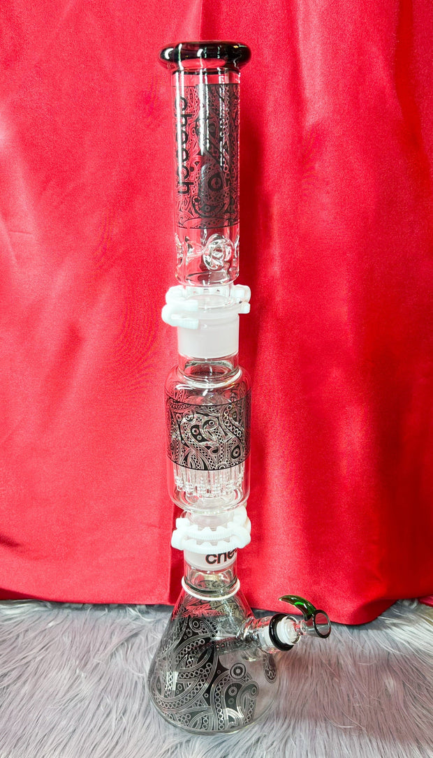 Cheech 23in Black Paisley Detachable Glass Water Pipe/Bong